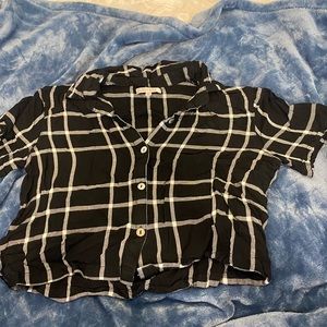 Black and white flannel crop
